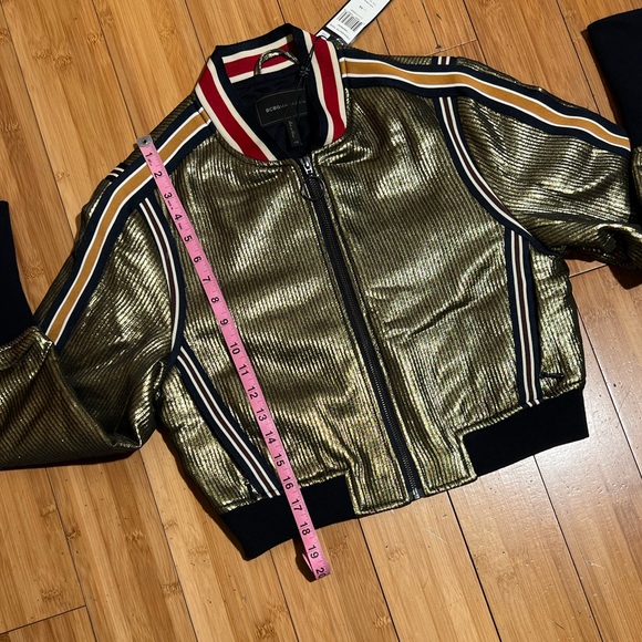 NWT BCBMAXAZRIA Andreas Metallic Bomber Jacket Size XS - Picture 13 of 16